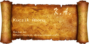 Kuczik Abony névjegykártya